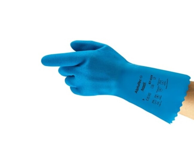 12PR Natural rubber glove AlphaTec size